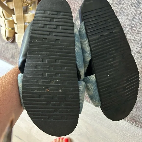 ROAM Blue and Black Crisscross Sandals - Picture 4 of 4